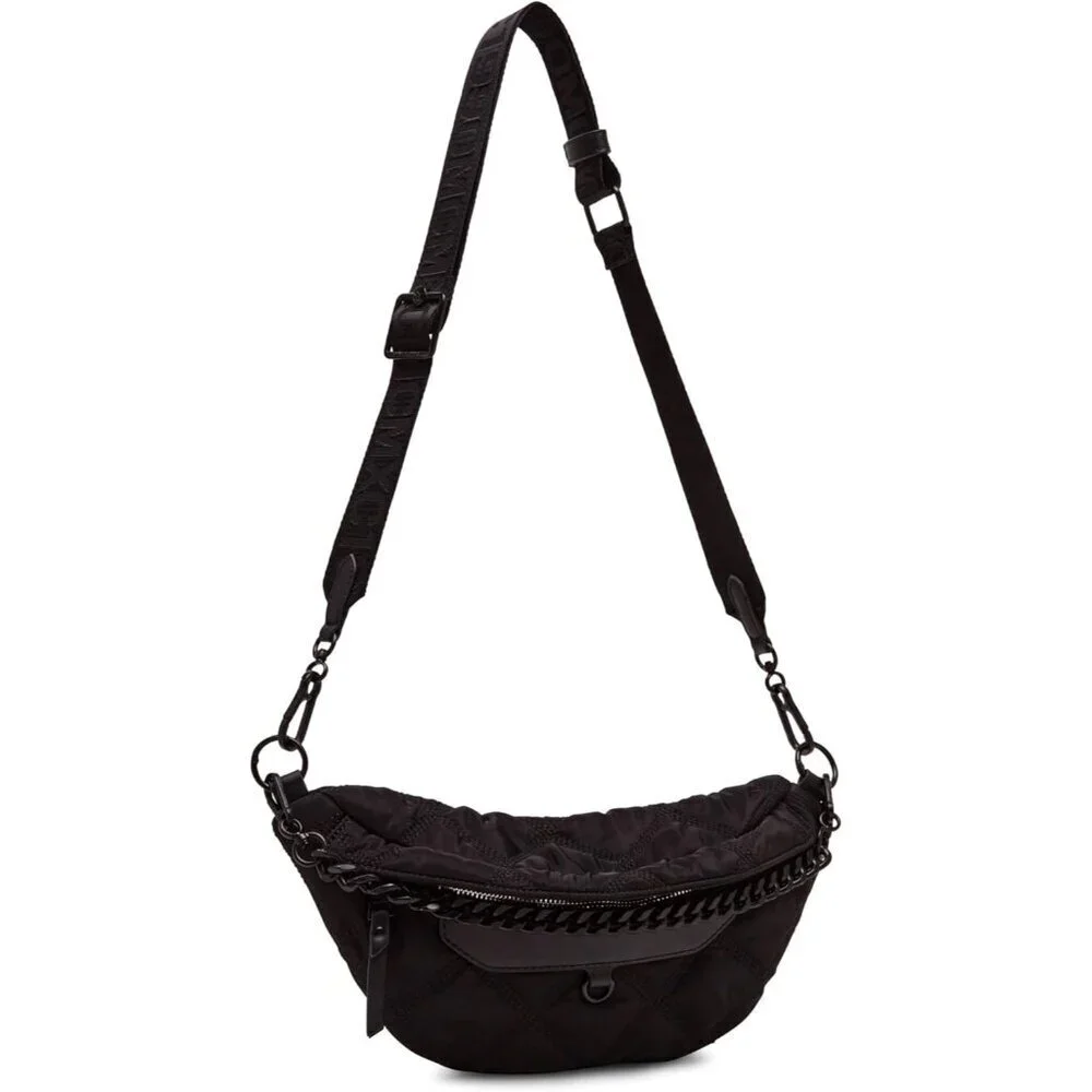 Nylon Sling Bag Womens Adjustable Crossbody Fanny Pack Hobo Black
